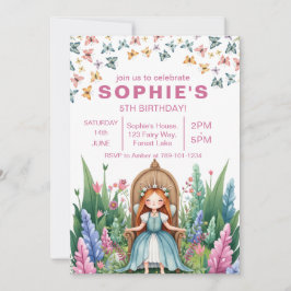 Bezaubernde Forest Fairy Princess Birthday Einladung