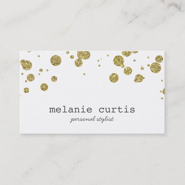 Bezaubernde GoldGlitzerconfetti-Punkte Visitenkarte (Vorderseite)