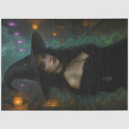 Bezaubernde Gothic Hexe in der Midnight Street Seidenpapier