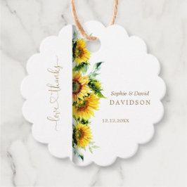 Bezaubernde Hochzeit von Wasserfarben-Sonnenblumen Geschenkanhänger