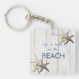 Bezaubernde Holztextur, Starfish, Strand Schlüsselanhänger