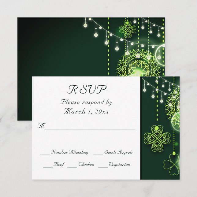 Bezaubernde keltische Hochzeiten RSVP Karte (Vorne/Hinten)