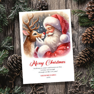 Bezaubernde klassische Weihnachtskarte mit Santa u Feiertagskarte