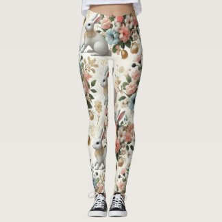 Bezaubernde Leggings der Bunny & Floral Fantasy