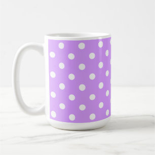 bezaubernde lila und weiße Tupfen Kaffeetasse