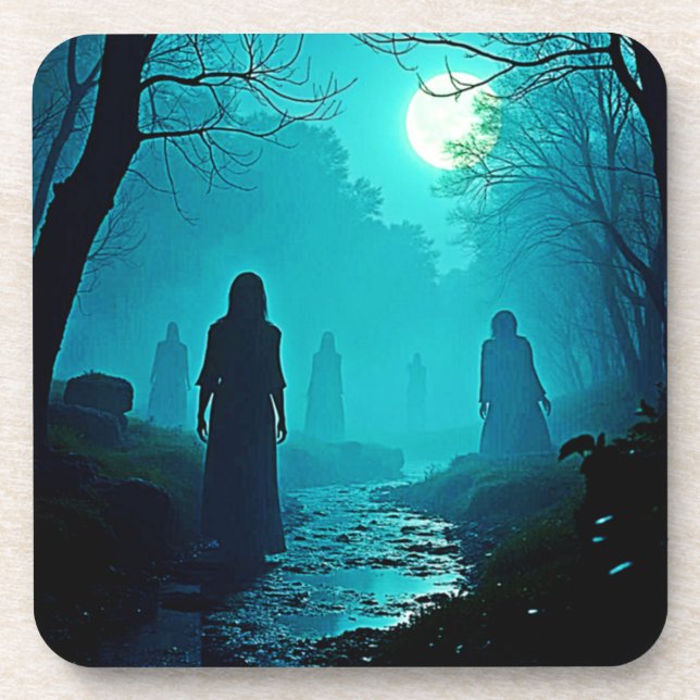 Bezaubernde Mondlichtwälder Getränkeuntersetzer (Vorderseite)