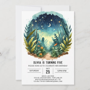 Bezaubernde Natur Pine Woodland Geburtstag Einladung