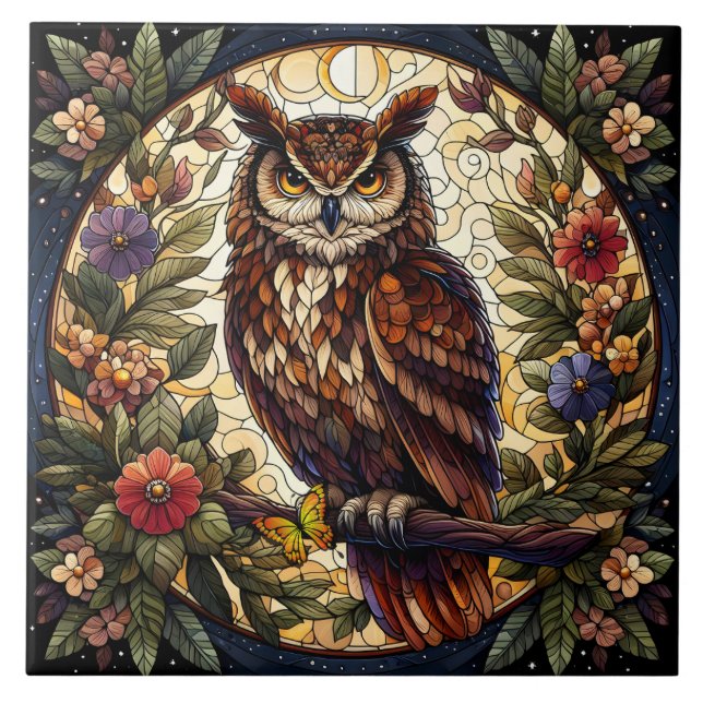 Bezaubernde Nocturnal-Kugel Kunstgalerie Fliese (Vorderseite)