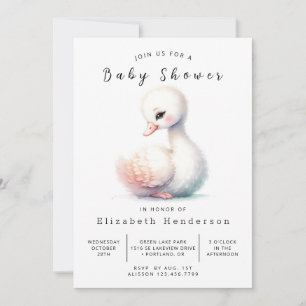 Bezaubernde Online-Swan-Babydusche Einladung