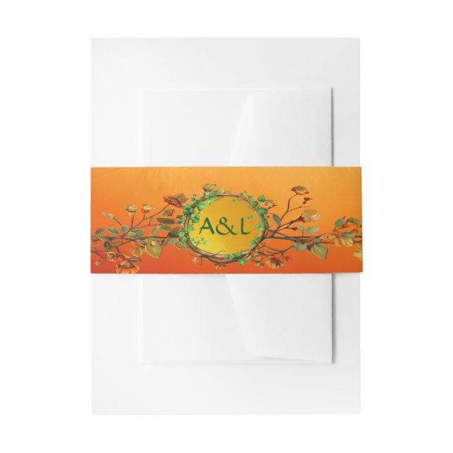 Bezaubernde Orange Druid Hill Wedding Suite Einladungsbanderole (Vorderseite Beispiel)