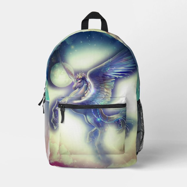 "Bezaubernde Reisen: Einhorn Dreams Bag" Bedruckter Rucksack (Vorderseite)