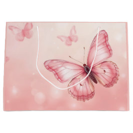 bezaubernde rosa Schmetterlinge Große Geschenktüte