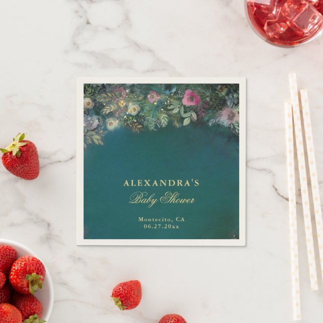 Bezaubernde Rose aus dem Wald Woodland Magic Babyd Serviette (Beispiel)