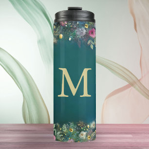 Bezaubernde Rose Grüne Fairy Woodland Chic Thermosbecher