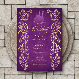 Bezaubernde Rose Hochzeit Einladung