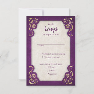 Bezaubernde Rose Hochzeit RSVP Karte