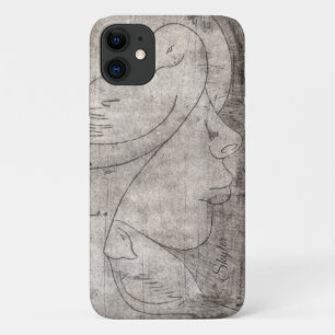Bezaubernde Schwarz-Weiß-Print: Junge Mädchen unte Case-Mate iPhone Hülle