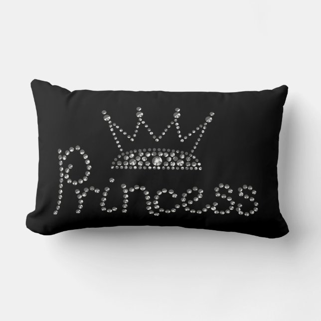 Bezaubernde silberne Prinzessin Crown Lendenkissen (Vorderseite)