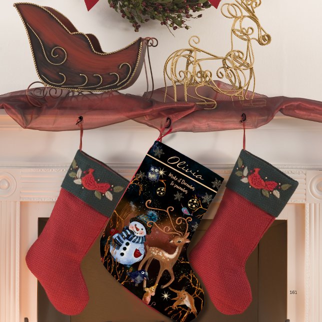 Bezaubernde Strumpf- und Waldtiere Kleiner Weihnachtsstrumpf (Enchanted Forest Holiday Stocking -Woodland Animals)