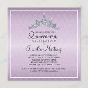 Bezaubernde Tiara Quinceanera Feier-Einladung Einladung