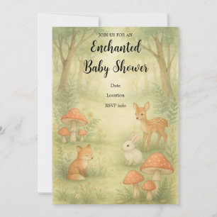 Bezaubernde Toadstool Forest Baby Dusche Einladung