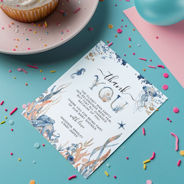 Bezaubernde Untersee-Babydusche Dankeskarte (Von Creator hochgeladen)