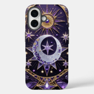 Bezaubernde Violett- und Gold-Design-Beispiele: iPhone 16 Hülle