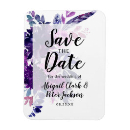 Bezaubernde Violettfarbe Save the Date Magnet
