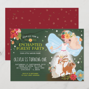 Bezaubernde Waldfest-Geburtstagsparty Einladung
