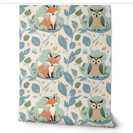 Bezaubernde Waldfreunde Fox & Owl Peel und Stick Tapete