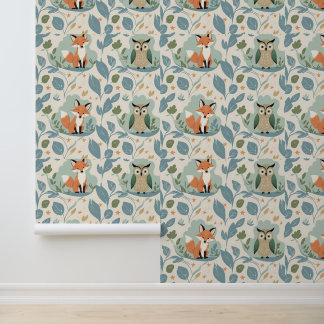 Bezaubernde Waldfreunde Fox & Owl Peel und Stick Tapete