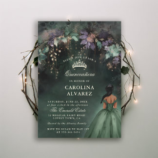 Bezaubernde Waldgärten Arch Magical Quinceanera Einladung