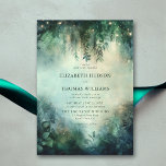 Bezaubernde Waldgrüne Fee Lights Hochzeit Einladung<br><div class="desc">Eine skurrile Aquarellabbilderung üppigen Blattwerks in smaragdgrünem Blau,  glitzernd mit Märchenleuchten und zauberhaftem Staub,  schmückt die Sommereinladung mit einem bezaubernden Waldthema. Eine elegante,  moderne Einladung für eine märchenhafte Hochzeit. Ideal für Bräute,  die die märchenhafte Waldlandschaft,  den Märchenwald oder den Märchengarten mit smaragdgrünen,  goldenen und märchenhaften Lichtern Liebe finden.</div>