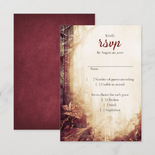 Bezaubernde Waldhochzeit RSVP Karte