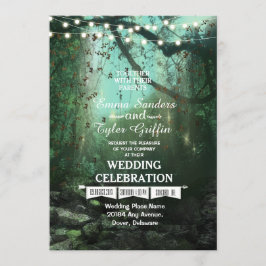 Bezaubernde Waldlichter Rustikale Hochzeitseinladu Einladung