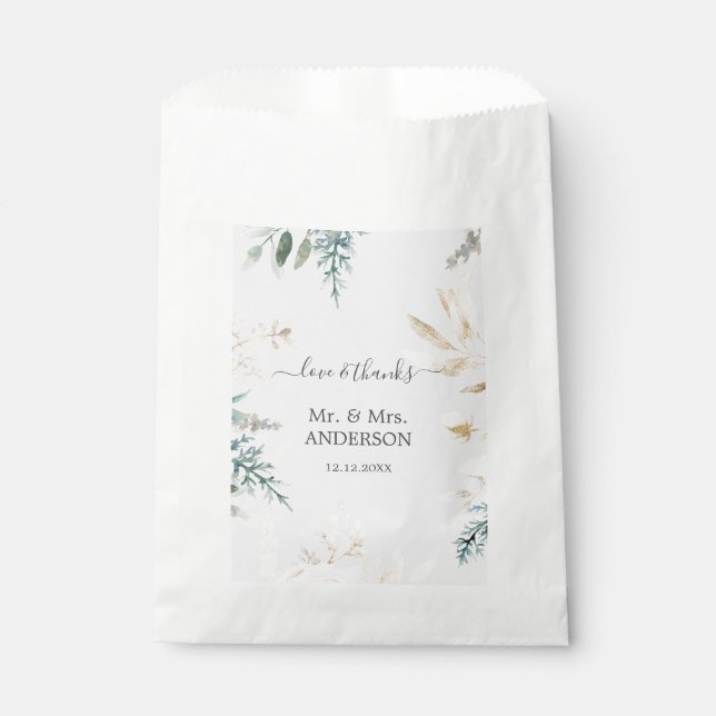Bezaubernde Wasserfarbenwelt Goldene Hochzeit Geschenktütchen (Vorderseite)