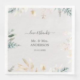 Bezaubernde Wasserfarbenwelt Goldene Hochzeit Serviette