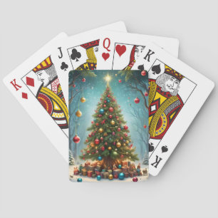 Bezaubernde Weihnachten im Wald: Baum Spielkarten