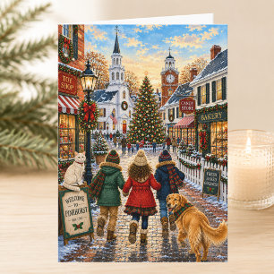 Bezaubernde Weihnachtszeit in New England Weihnach Karte