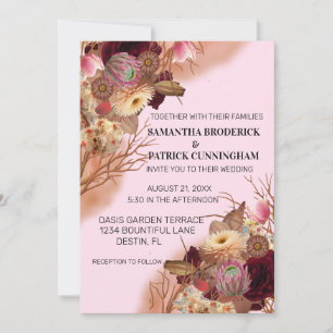 Bezaubernde Wildblume Boho Hochzeit Einladung