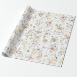 Bezaubernde Wildblume Hochzeit im Märchengarten Geschenkpapier<br><div class="desc">Schönes Verpackungspapier mit sanften pastellfarbenen Wildblumen in verschiedenen Farbtönen wie Rosa,  Lavendel,  Gelb,  Blau und Grün.</div>
