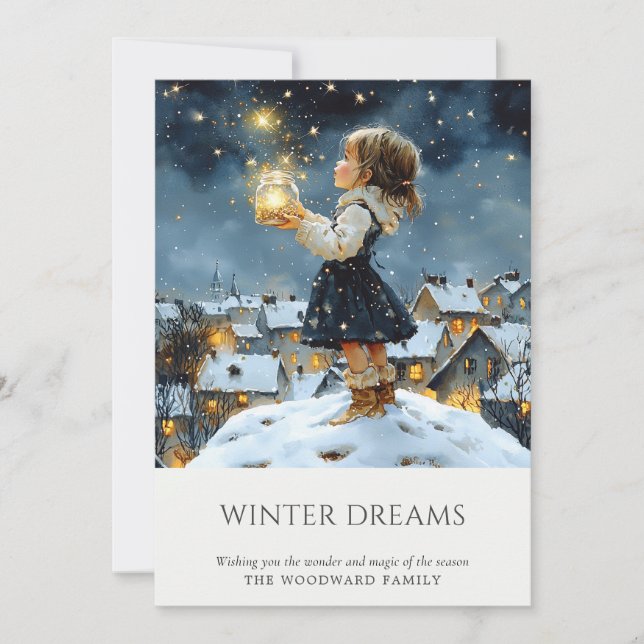 Bezaubernde Winterweihnacht Feiertagskarte (Vorderseite)