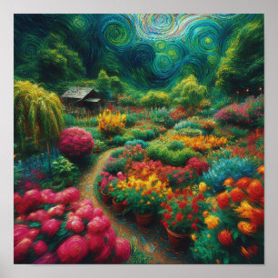 Bezaubernde Wirbel: Ein Garten von Van Gogh Träume Poster