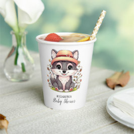 Bezaubernde Wolf Babydusche Pappbecher