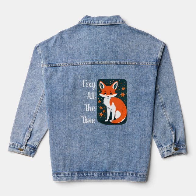 Bezaubernder bezaubernder Wald Fox: Einzigartiges  Jeansjacke (Rückseite)