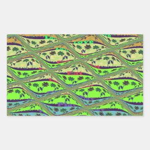 Bezaubernder eklektischer Garten Schachbrettblumen Rechteckiger Aufkleber