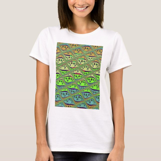 Bezaubernder eklektischer Garten Schachbrettblumen T-Shirt (Vorderseite)