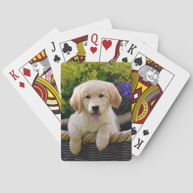 Bezaubernder Goldie Hundeniedlicher Welpe, Spielkarten (Rückseite)