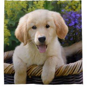 Bezaubernder Goldie Hundewelpen-Duschvorhang Duschvorhang