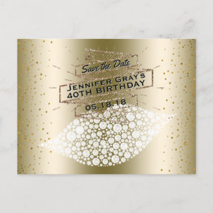 Bezaubernder GoldlippenSave the Date eleganter Ankündigungspostkarte